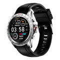 Men's smart bracelet watch with zinc alloy screen and silicone band in black, blue, or grey