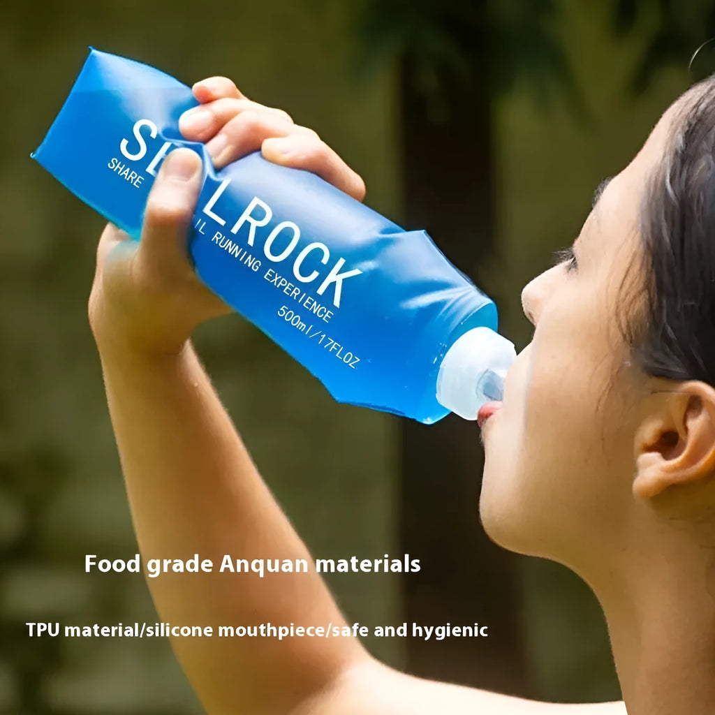 Off-road style plastic portable drinking straw with suction tube for outdoor hydration