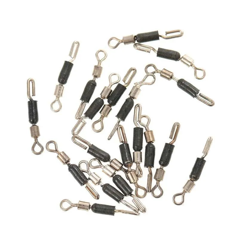 Fishing swivel pin wire clip connector with silicone opening mechanism