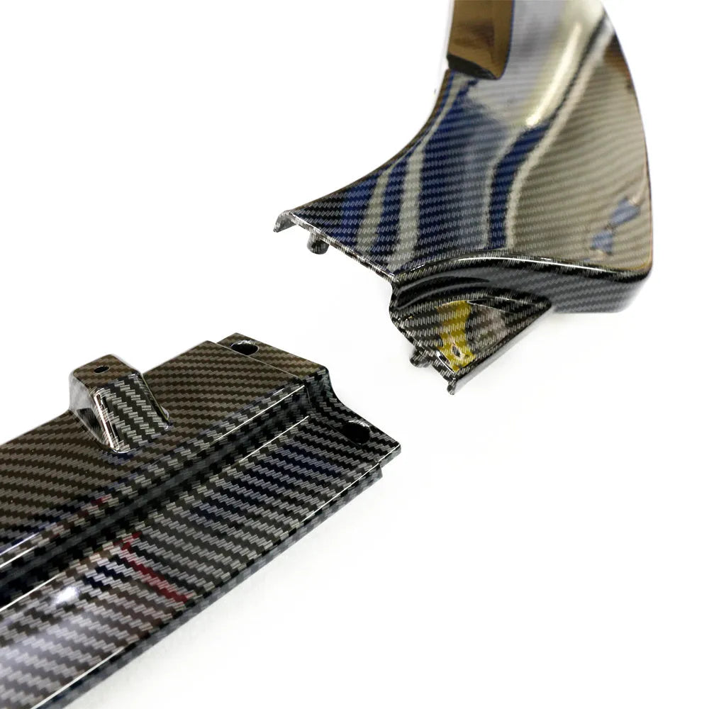 M10 three-section front splitter for VW Golf Mk7 in carbon fibre braze pattern finish