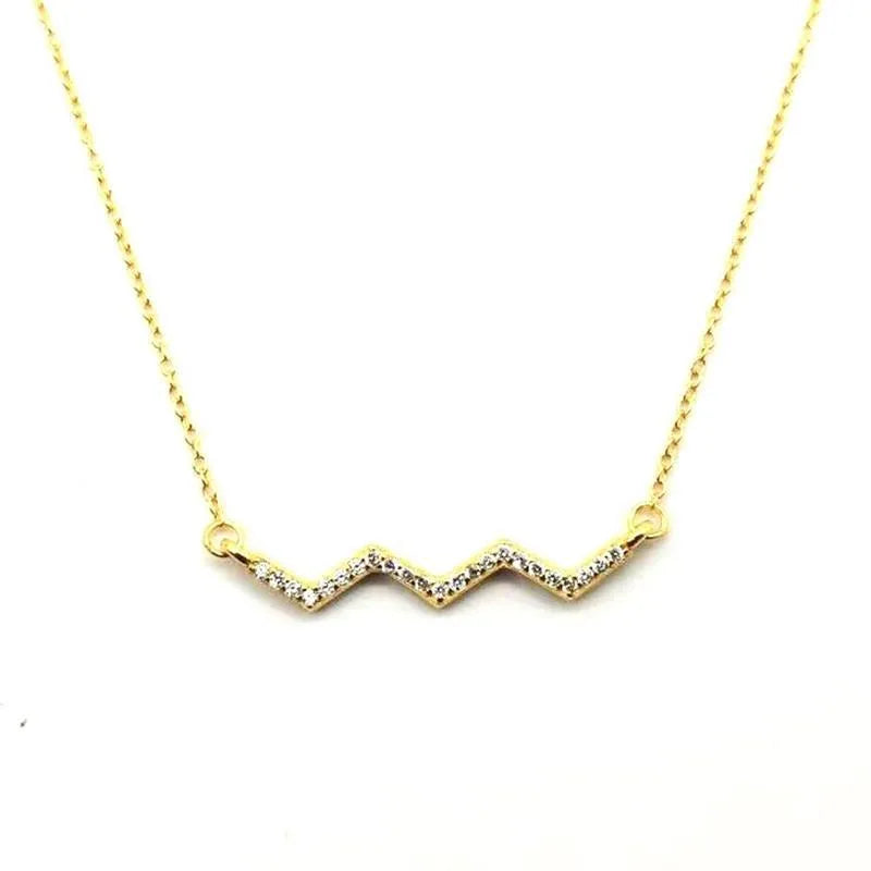 925 sterling silver heartbeat electrocardiogram pendant in white gold colour with chain