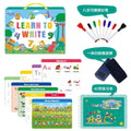 Montessori children's handwriting practice book set with erasable pens, reward stickers and storage bag in gift box