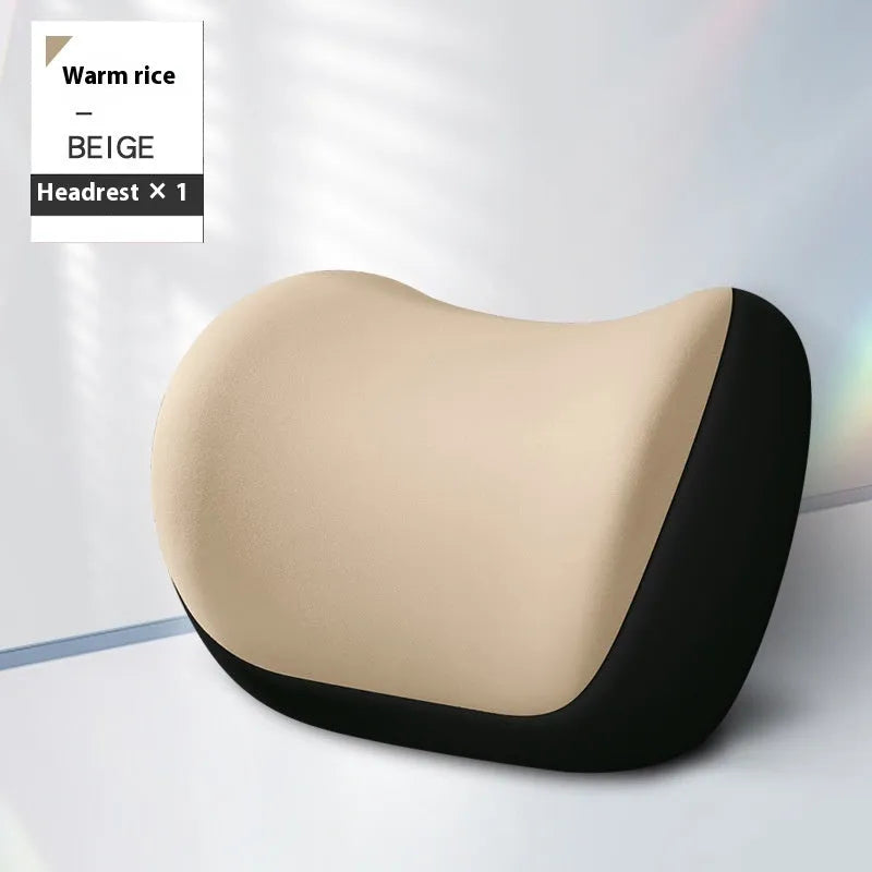 Memory foam automotive waist cushion in black elastic fabric for car lumbar support