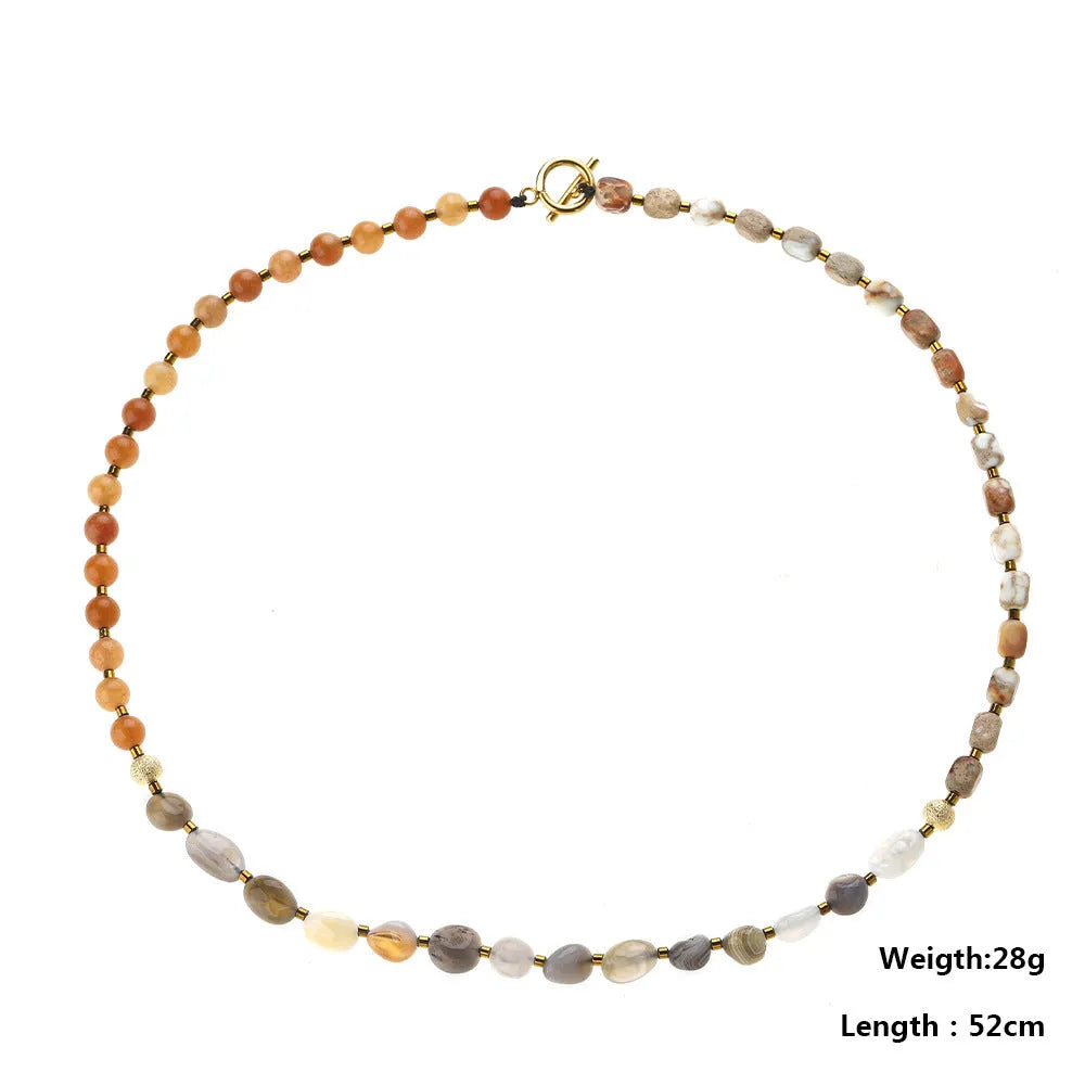 Hand-woven Persian Gulf agate multi-layer bracelet with geometric texture patterns