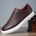 Men's British style leather shoes in black, red, or yellow with artificial PU upper and rubber sole