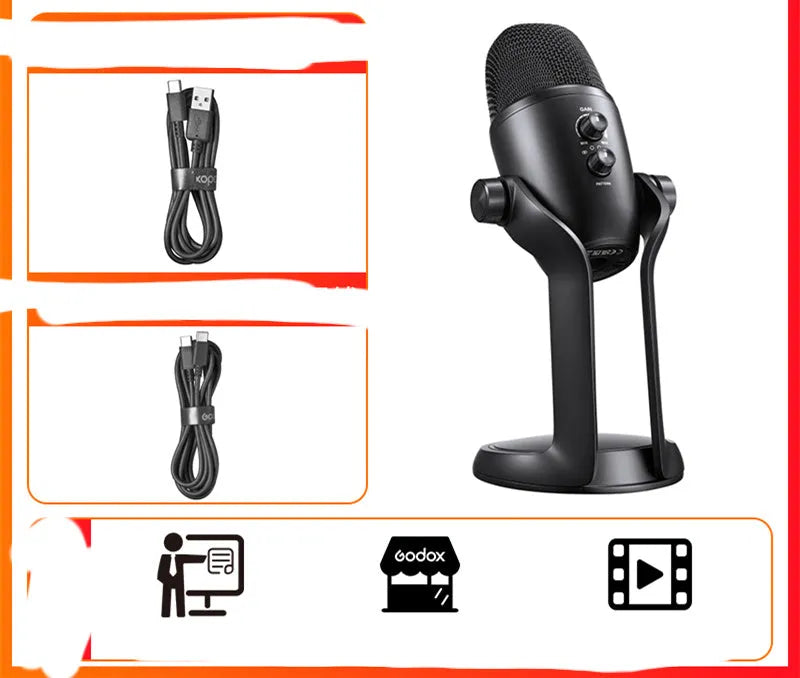 God Cow UMIC82 wireless karaoke microphone with noise-cancelling for mobile phone and computer use