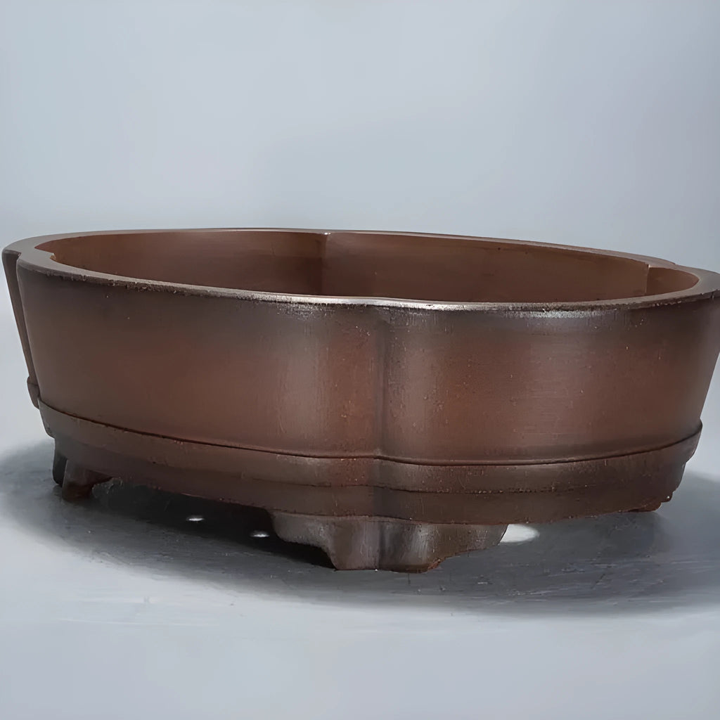 Classical style rectangular purple clay bonsai flower pot 50x39x16cm for plant display