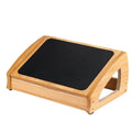 Natural wood colour adjustable bamboo office footstool for desk seating comfort