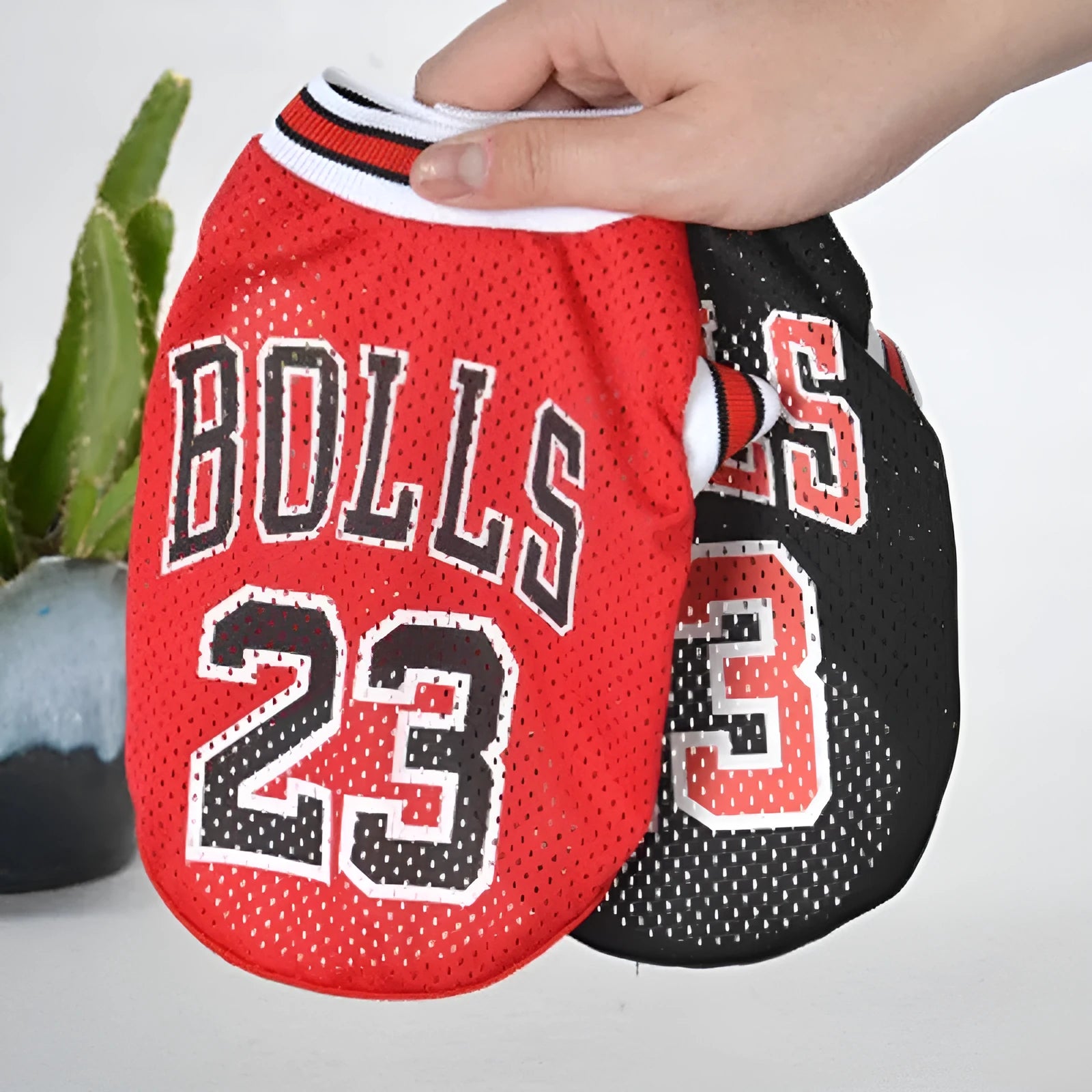 Black and red dog sweatshirt vest made from polyester fabric with breathable design