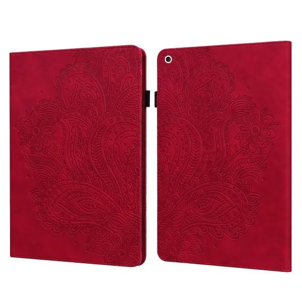 Flat holster imitation leather tablet case in coffee colour with card holder slots