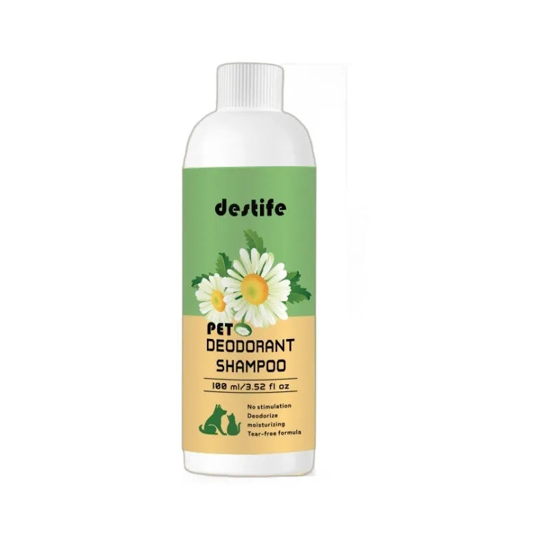 100ml bottle of dog and cat shampoo and conditioner shower gel.
