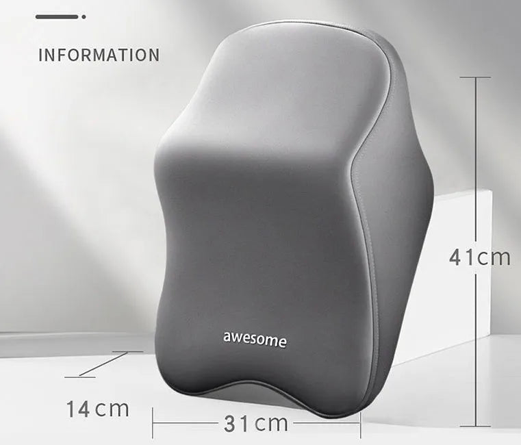 Memory foam car pillow set showing headrest and lumbar support cushions in a choice of four colours.