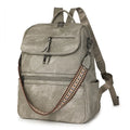 PU leather retro backpack with curved shoulder strap in various colour options