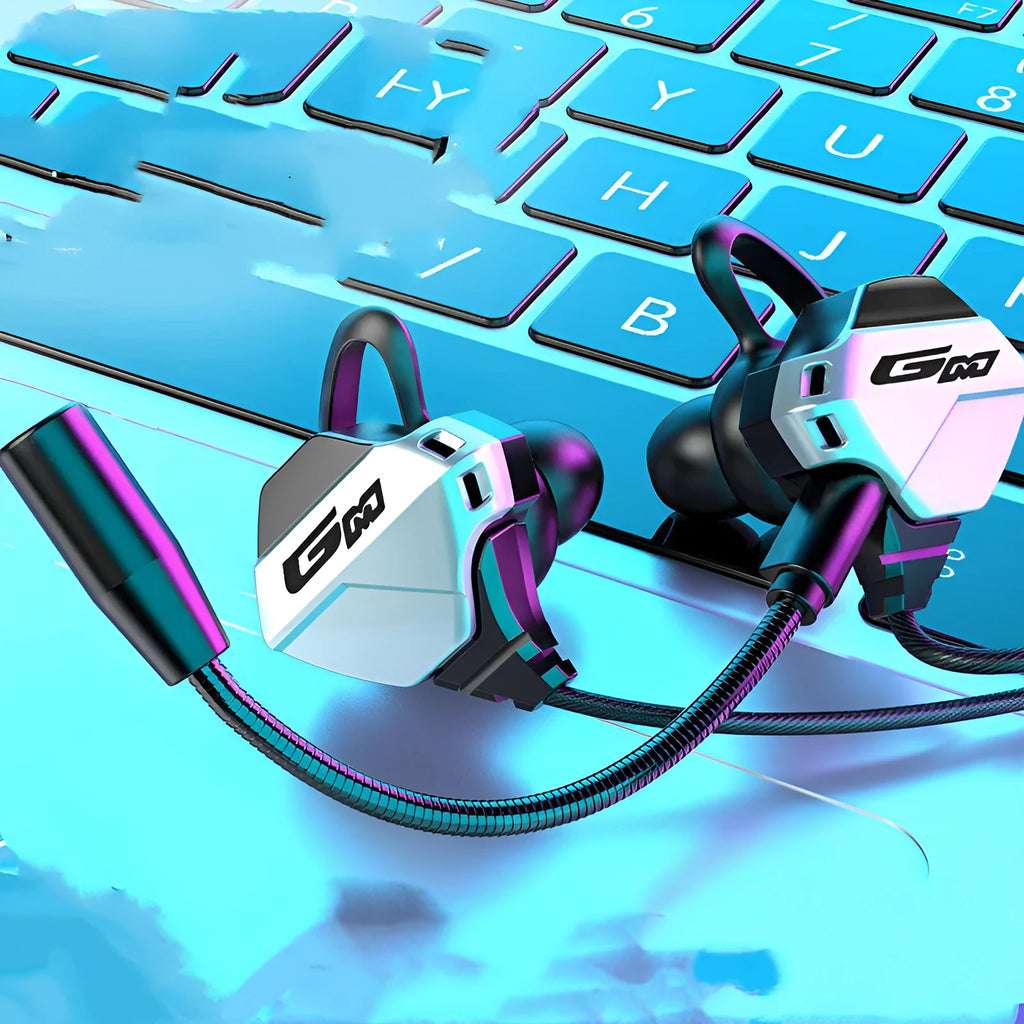 G10 Deluxe Edition red packing gaming in-ear headset with 3.5mm L-bend plug and microphone
