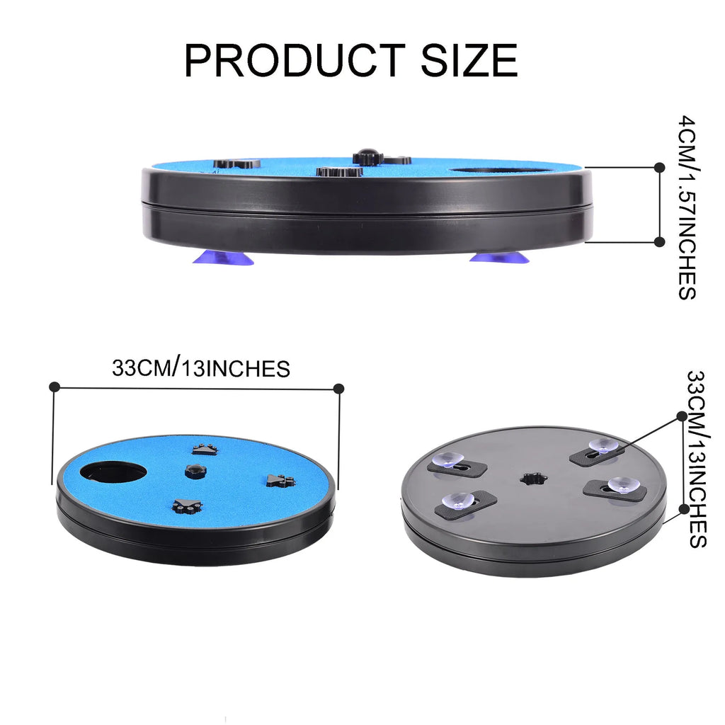 Square dog nail file board with rotating top cover and suction cup base in blue colour