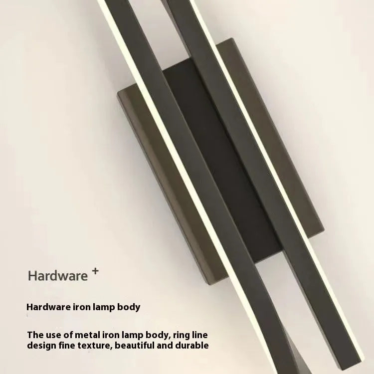 Nordic style 42cm wall lamp in black or gold with three colour light settings