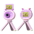 Purple children's digital camera with flip screen, silicone case, and lanyard for kids aged 4-6