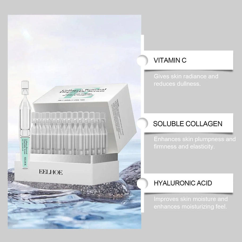 Moisturising care solution pack with 30 individual disposable sachets for skin nourishment
