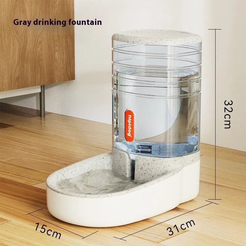 Blue automatic pet water fountain with 3.8 litre capacity for cats and dogs on a floor.