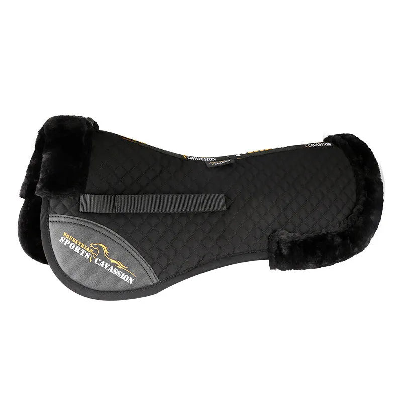 Wool equestrian and cycling saddle pad for shock absorption and waist protection in four colours