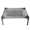 Grey Oxford cloth dog trampoline bed with iron frame, 55x43x18cm, removable washable cover on floor