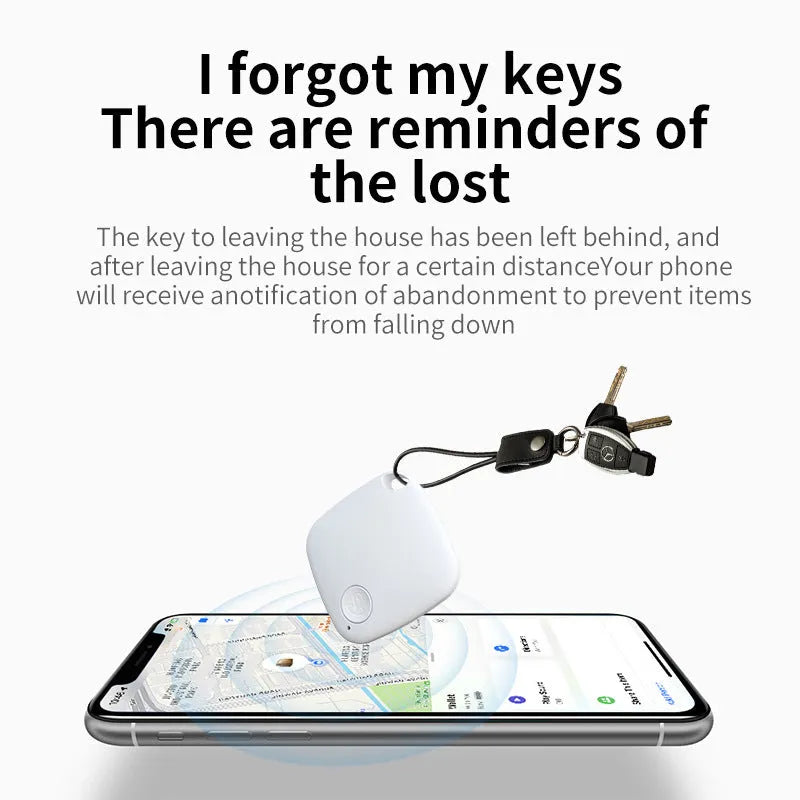 Diamond Global Bluetooth anti-lost alarm locator in five colours attached to a key ring.