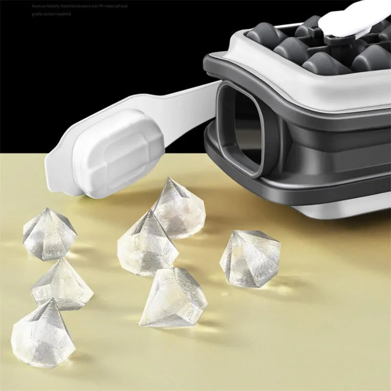 Portable silicone ice ball mould water bottle in light grey showing 20.5cm length and modern minimalist design