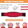 Black adjustable infrared therapy belt for waist and back pain relief with red light heat therapy