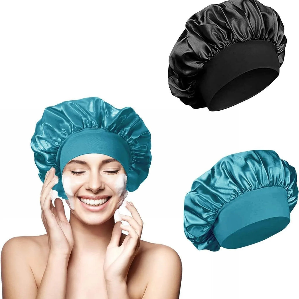 Wide-brimmed knitted tie dye polyester headscarf for women with high elastic fit, flat top, and sunshade function