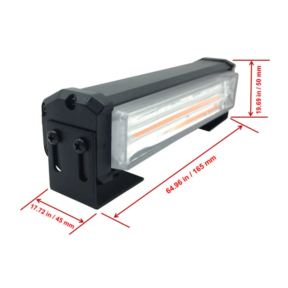 Yellow 208 model vehicle strobe light with 160mm diameter aluminium alloy and PC housing.