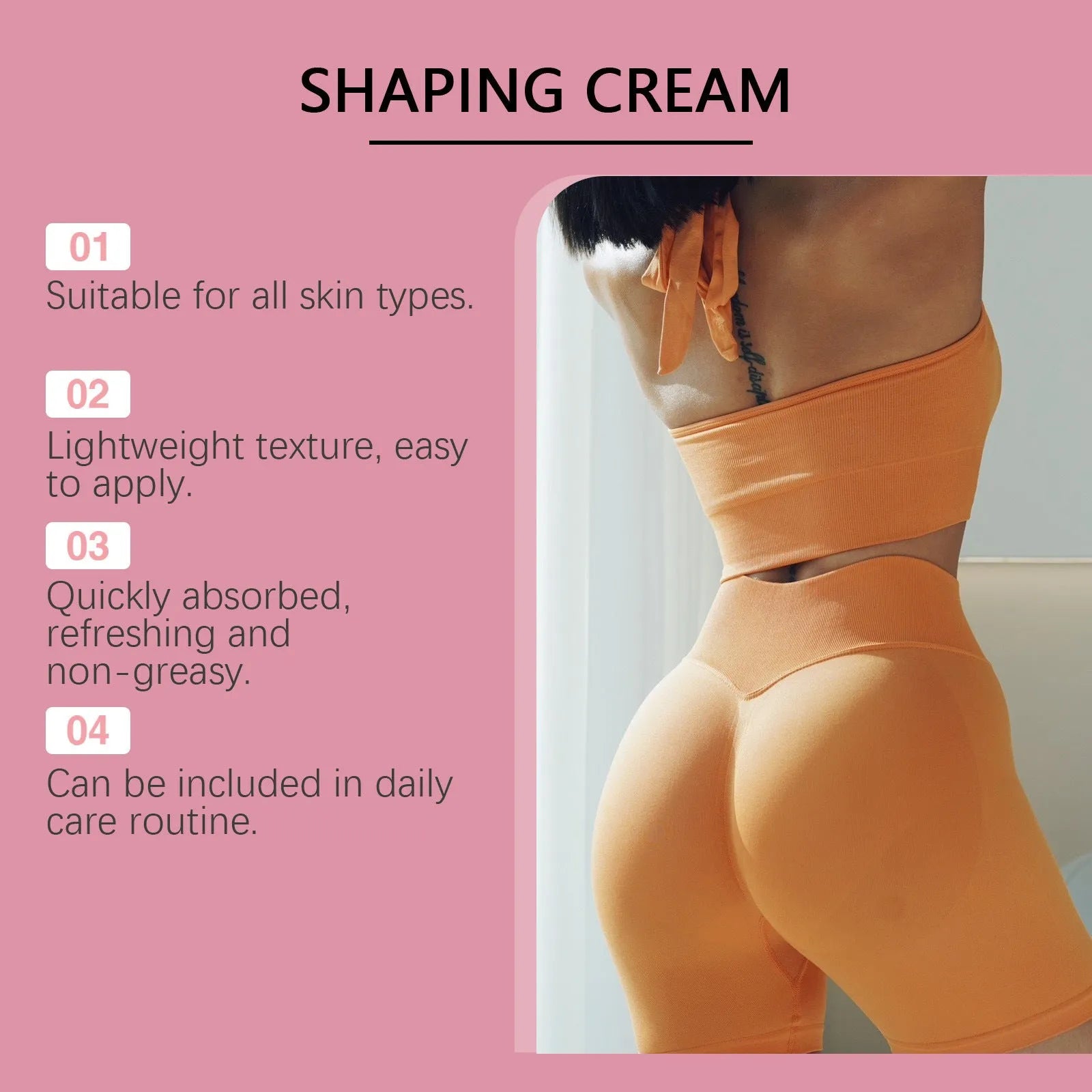 60g hip tightening cream jar with botanical extract formulation
