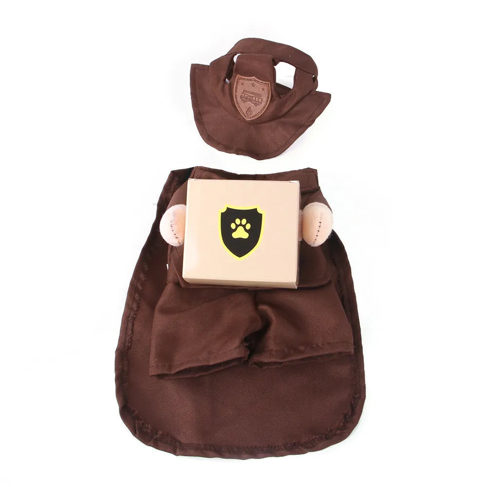 Coffee-coloured polyester pet clothing for dogs or cats in casual style