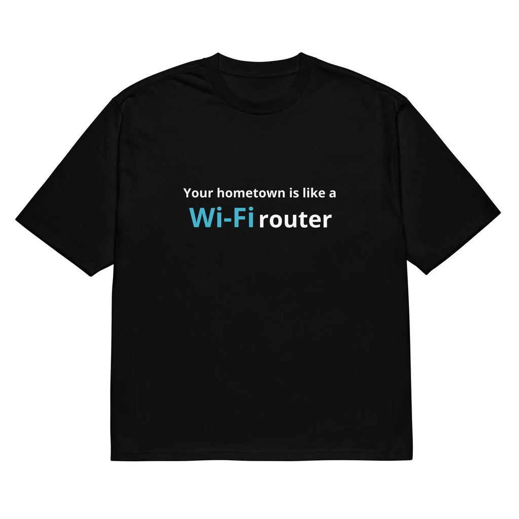 Black men's loose-fit T-shirt with a 3D digital cartoon print on the front.