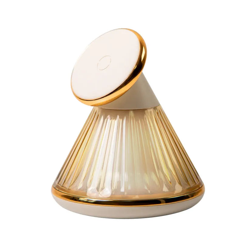 Champagne gold night table lamp with magnetic base and integrated 15W wireless charging pad