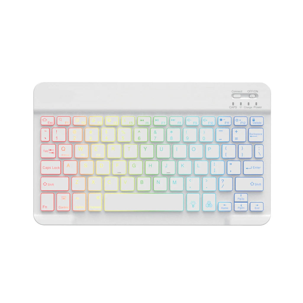 10-inch wireless Bluetooth keyboard with colourful LED backlighting for tablets