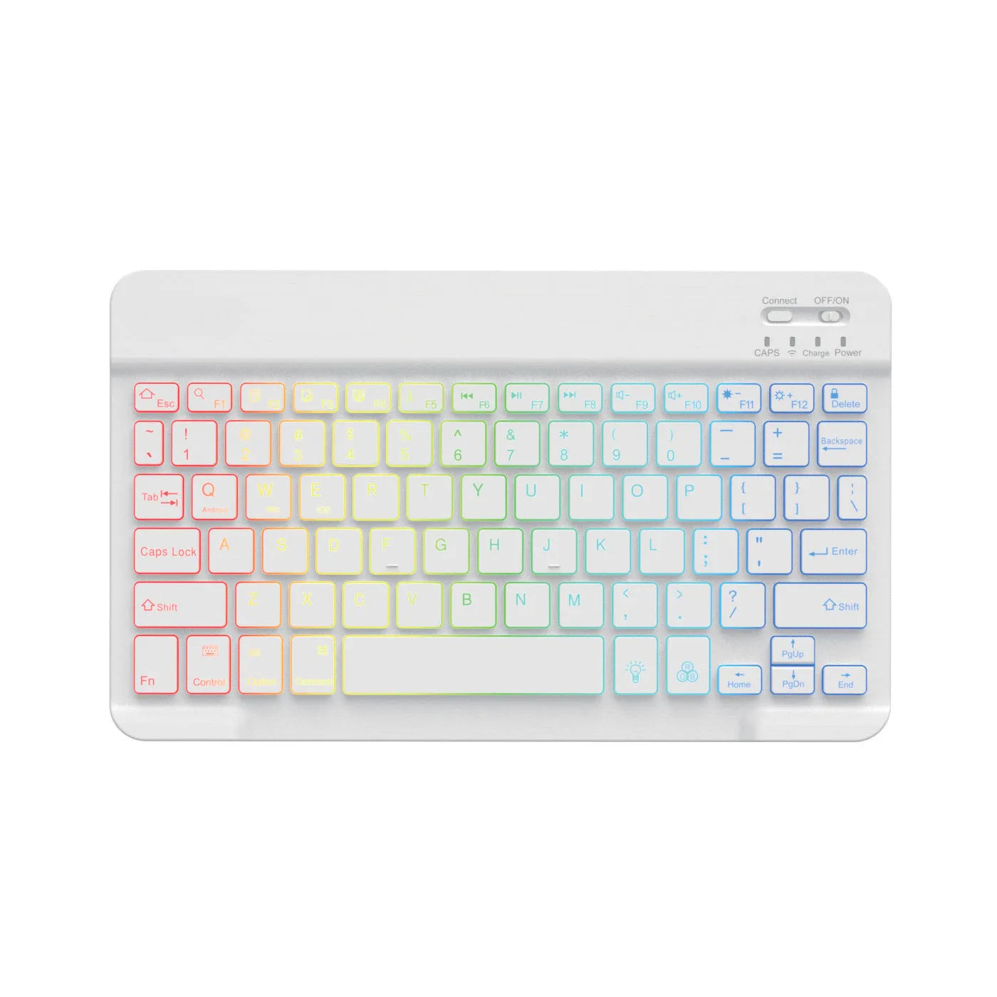 10-inch wireless Bluetooth keyboard with colourful LED backlighting for tablets