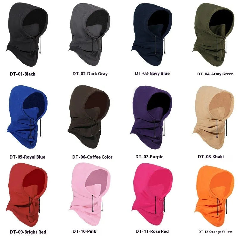 Thermal windproof cycling sports mask in polar fleece black free size unisex face cover
