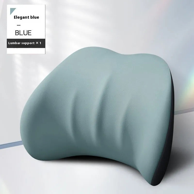 Memory foam automotive waist cushion in black elastic fabric for car lumbar support