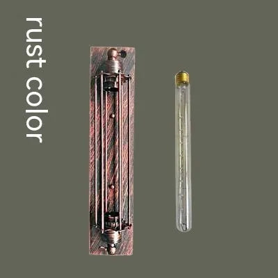 Industrial retro iron wall lamp in antique style with a vertical flute design