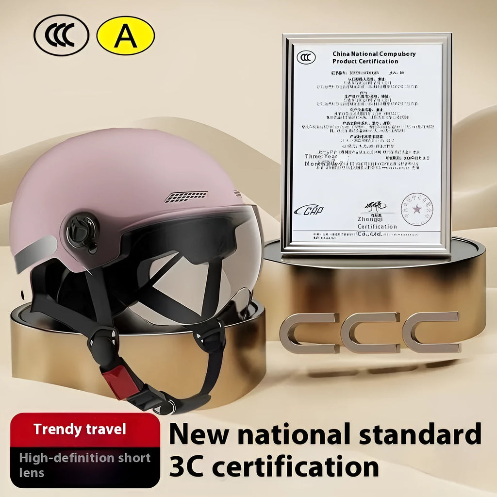 3C certified polypropylene motorcycle helmet with sun protection for electric vehicles