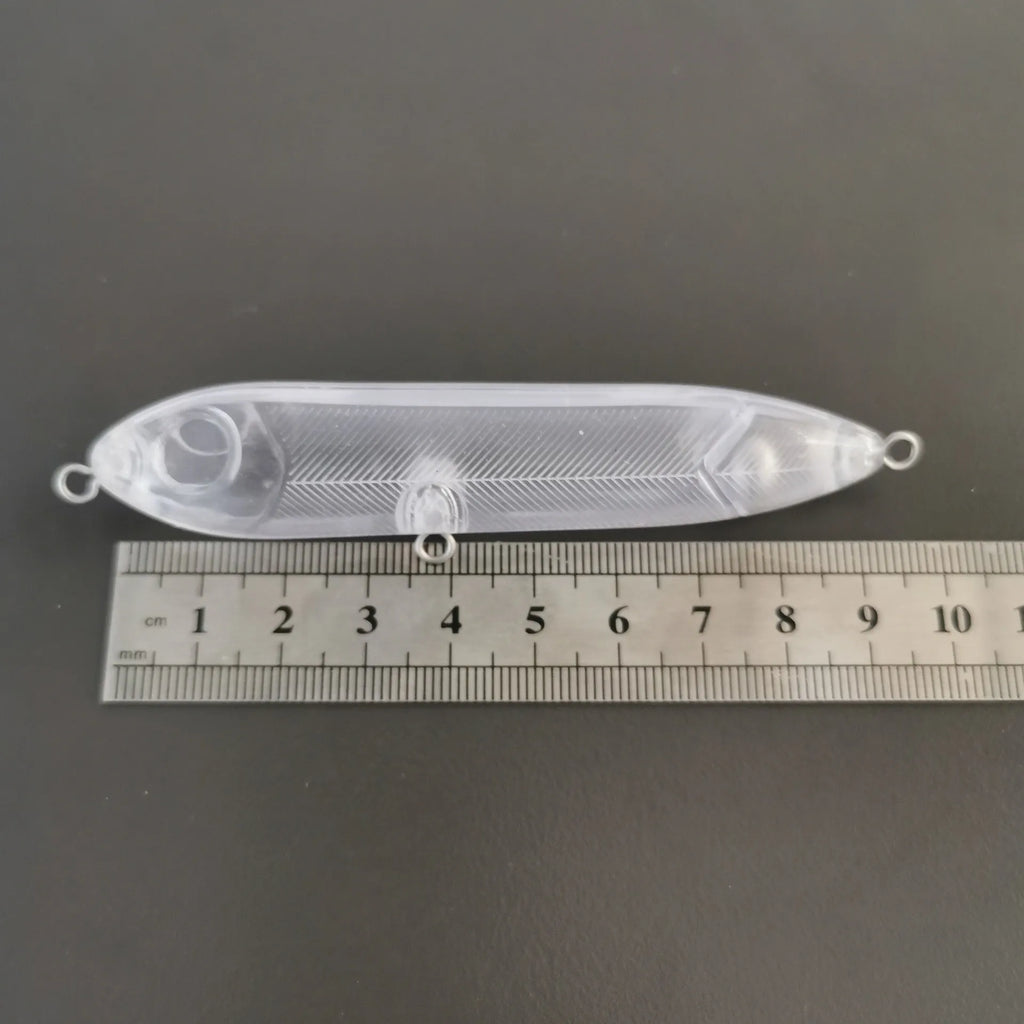 9.5cm transparent blank fishing lure body with 7mm eye slot for DIY bait making