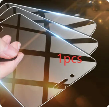 Tempered glass screen protector film for Apple iPhone with anti-fingerprint feature.
