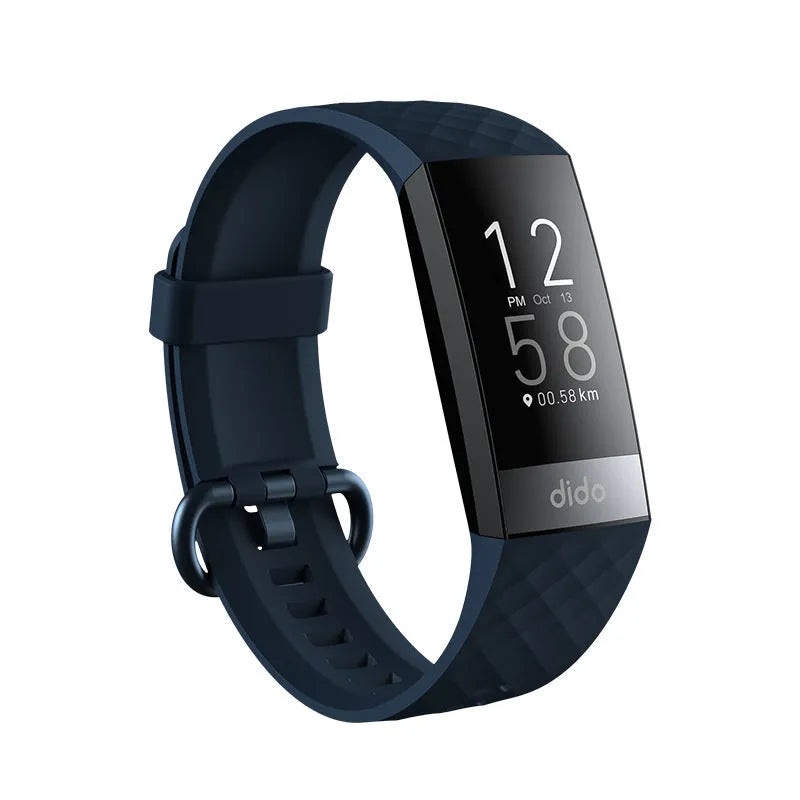 Y6 Black smart bracelet for blood pressure and ECG monitoring on a wrist, showing 1.1-inch screen.