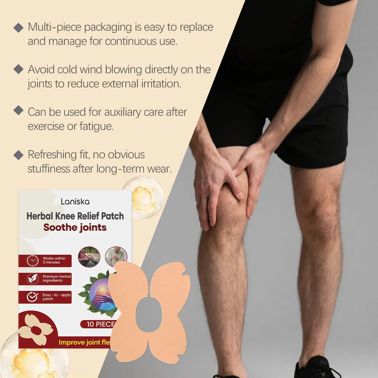 LANISKA herbal moxa leaf menthol joint care adhesive bandage 10 piece pack in box