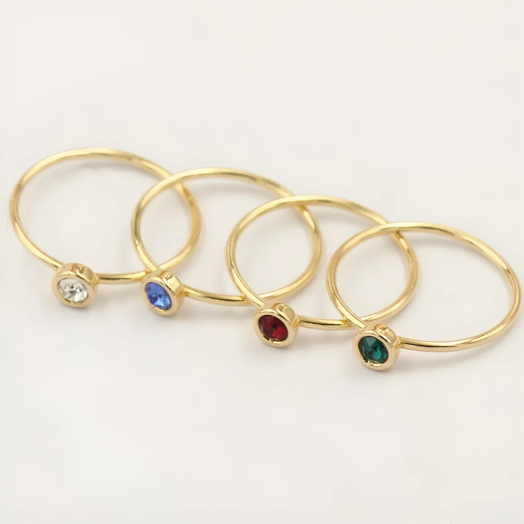 14K gilded copper knuckle ring with zircon details in green colour for DIY jewellery making