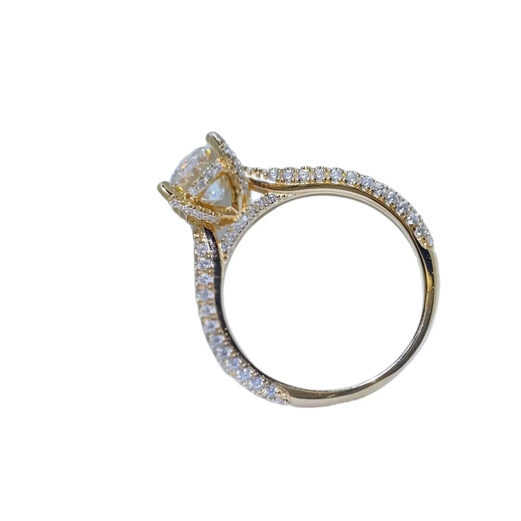 Copper plated moissanite diamond ring for women alloy Style1 elegant design ring