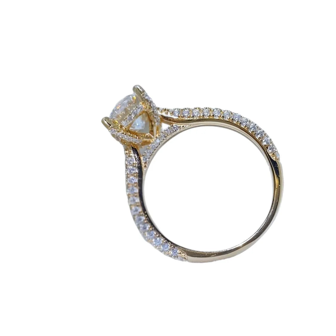 Copper plated moissanite diamond ring for women alloy Style1 elegant design ring