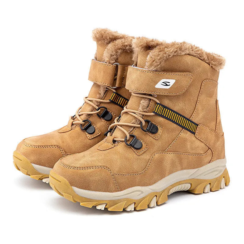 Hobby Bear children's black Martin boots with adjustable buckle and rubber sole