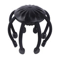 Black eight-claw head massager with flexible silicone tips and USB cable.
