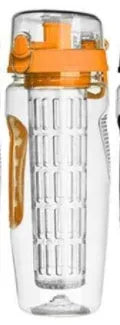 32oz BPA-free Tritan fruit infuser water bottle with removable fruit cup in assorted colours